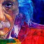 آلبرت اینشتین در پرتره تمام رنگی!